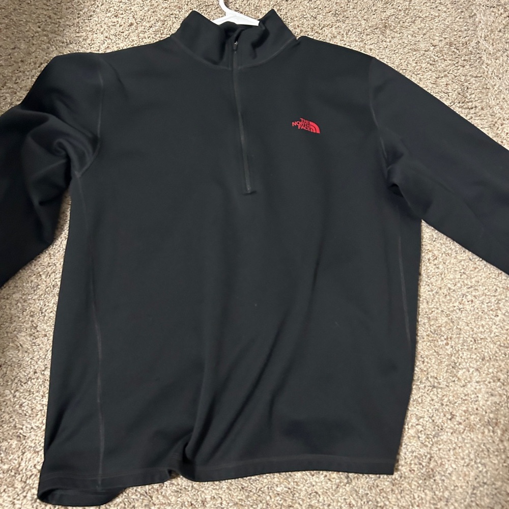 The North Face Black Pullover with Red Logo